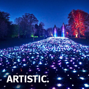 SMART LED pixel dots in an artistic environment