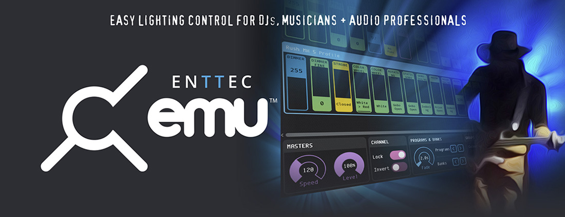 ENTTEC EMU sound to light controller for musicians and performers.