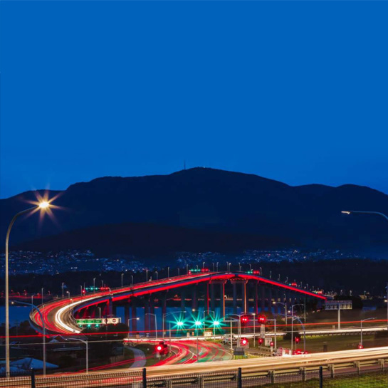 Tasman bridge lighting