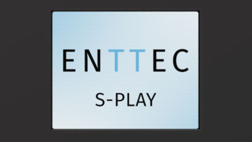 Close up image of the ENTTEC S-Play's LCD.