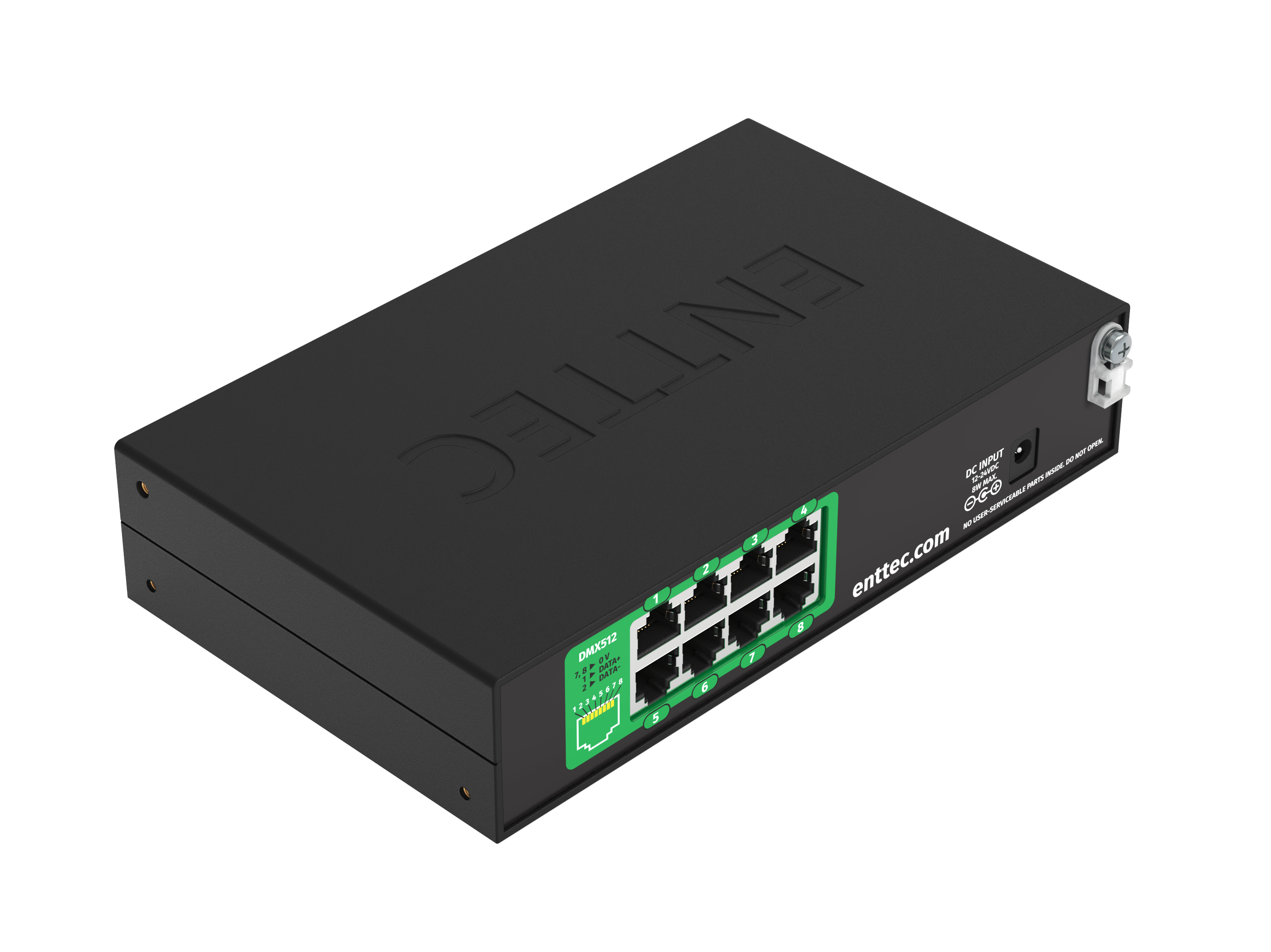 Rear view of the Storm8 sACN & ArtNet to DMX converter.