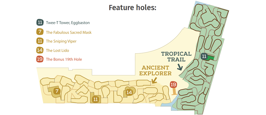 Treetop Adventure Golf Birmingham course map.